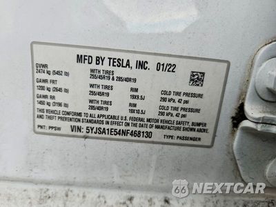 Zdjęcie 12 z 12 samochodu: 2022 TESLA MODEL S VIN:5YJSA1E54NF468130 - miniatura