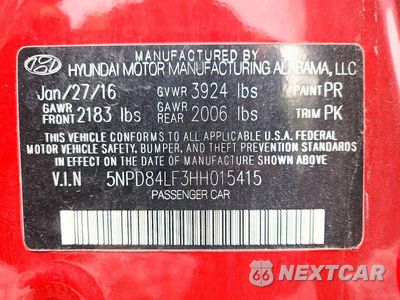 Zdjęcie 12 z 12 samochodu: 2017 HYUNDAI ELANTRA SE VIN:5NPD84LF3HH015415 - miniatura