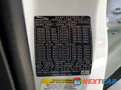 Zdjęcie 14 z 14 samochodu: 2024 JAGUAR E-PACE R-DYNAMIC SE VIN:SADFL2FX5R1049465 - miniatura