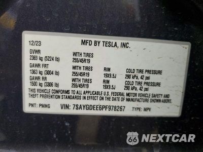 Zdjęcie 12 z 12 samochodu: 2023 TESLA MODEL Y VIN:7SAYGDEE6PF978267 - miniatura