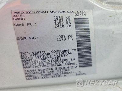 Zdjęcie 12 z 12 samochodu: 2024 NISSAN ALTIMA SR VIN:1N4BL4CW2RN394422 - miniatura