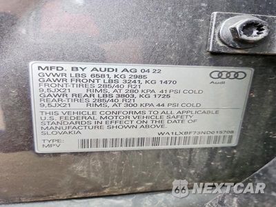 Zdjęcie 12 z 12 samochodu: 2022 AUDI Q7 PREMIUM PLUS VIN:WA1LXBF73ND015708 - miniatura