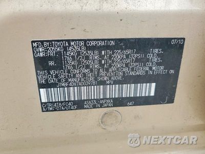 Zdjęcie 13 z 13 samochodu: 2010 TOYOTA RAV4 BASE VIN:JTMBF4DV7AD039781 - miniatura