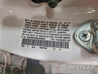 Zdjęcie 12 z 12 samochodu: 2012 HONDA CIVIC EX VIN:19XFB2F86CE039037 - miniatura