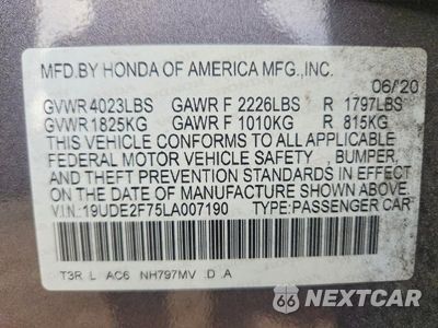 Zdjęcie 13 z 13 samochodu: 2020 ACURA ILX PREMIUM VIN:19UDE2F75LA007190 - miniatura