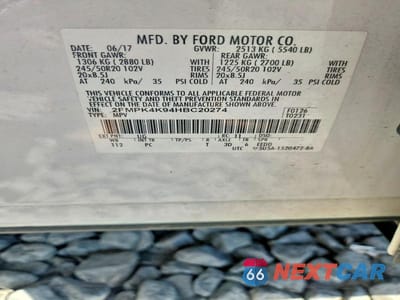 Zdjęcie 12 z 12 samochodu: 2017 FORD EDGE TITANIUM VIN:2FMPK4K94HBC20274 - miniatura