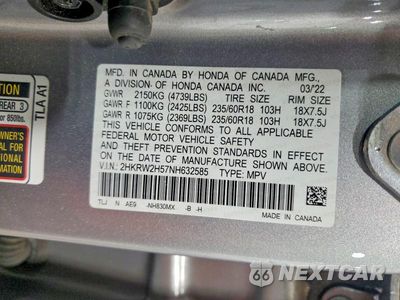 Zdjęcie 13 z 13 samochodu: 2022 HONDA CR-V EX VIN:2HKRW2H57NH632585 - miniatura
