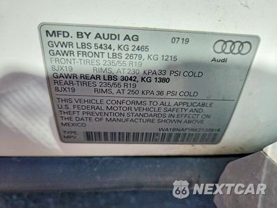 Zdjęcie 13 z 13 samochodu: 2019 AUDI Q5 PREMIUM PLUS VIN:WA1BNAFY6K2138916 - miniatura