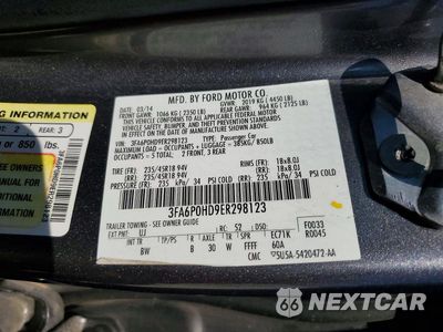 Zdjęcie 13 z 13 samochodu: 2014 FORD FUSION SE VIN:3FA6P0HD9ER298123 - miniatura