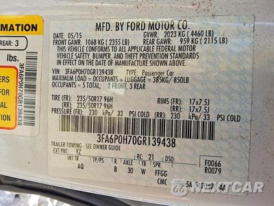 Zdjęcie 12 z 12 samochodu: 2016 FORD FUSION SE VIN:3FA6P0H70GR139438 - miniatura