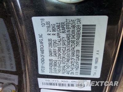 Zdjęcie 12 z 12 samochodu: 2018 HONDA ACCORD LX VIN:1HGCV1F12JA261339 - miniatura