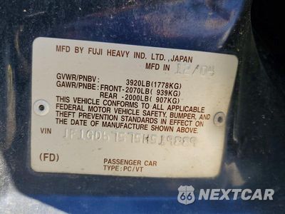 Zdjęcie 12 z 12 samochodu: 2005 SUBARU IMPREZA RS VIN:JF1GD67575H519889 - miniatura