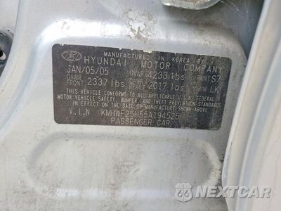 Zdjęcie 12 z 12 samochodu: 2005 HYUNDAI SONATA GL VIN:KMHWF25H55A194525 - miniatura