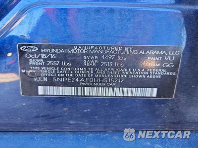 Zdjęcie 12 z 12 samochodu: 2017 HYUNDAI SONATA SE VIN:5NPE24AF0HH515217 - miniatura