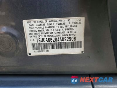 Zdjęcie 12 z 12 samochodu: 2004 ACURA TL VIN:19UUA66284A022906 - miniatura