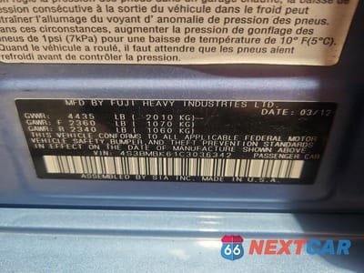 Zdjęcie 12 z 12 samochodu: 2012 SUBARU LEGACY 2.5I LIMITED VIN:4S3BMBK61C3036342 - miniatura