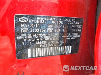 Zdjęcie 13 z 13 samochodu: 2020 HYUNDAI ELANTRA SEL VIN:KMHD84LF9LU028616 - miniatura