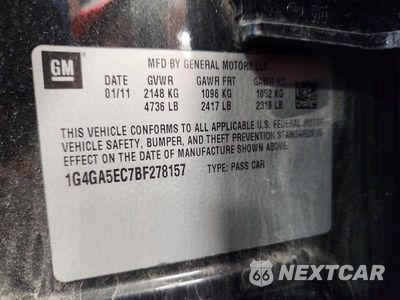 Zdjęcie 12 z 12 samochodu: 2011 BUICK LACROSSE CX VIN:1G4GA5EC7BF278157 - miniatura
