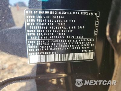 Zdjęcie 13 z 13 samochodu: 2019 VOLKSWAGEN TIGUAN S VIN:3VV1B7AX0KM014694 - miniatura