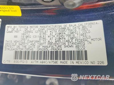 Zdjęcie 12 z 12 samochodu: 2013 TOYOTA TACOMA DOUBLE CAB PRERUNNER VIN:3TMJU4GN7DM139546 - miniatura