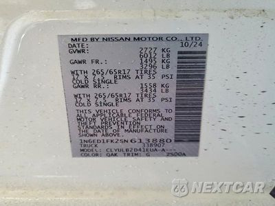 Zdjęcie 13 z 13 samochodu: 2025 NISSAN FRONTIER SV VIN:1N6ED1FK2SN613880 - miniatura