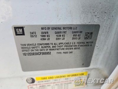 Zdjęcie 12 z 12 samochodu: 2012 CHEVROLET MALIBU 1LT VIN:1G1ZC5E0XCF366952 - miniatura