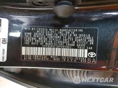 Zdjęcie 12 z 12 samochodu: 2019 TOYOTA COROLLA SE VIN:5YFBURHE3KP895901 - miniatura