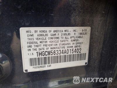 Zdjęcie 12 z 12 samochodu: 2004 HONDA ACCORD LX VIN:1HGCM56334A015402 - miniatura