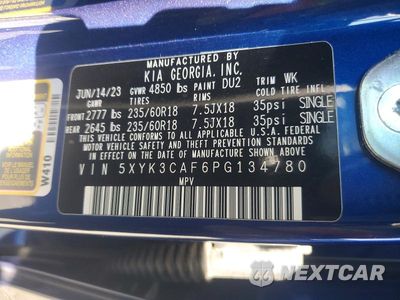 Zdjęcie 13 z 13 samochodu: 2023 KIA SPORTAGE EX VIN:5XYK3CAF6PG134780 - miniatura