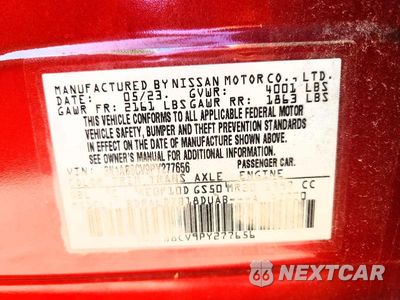 Zdjęcie 12 z 12 samochodu: 2023 NISSAN SENTRA SV VIN:3N1AB8CV9PY277656 - miniatura