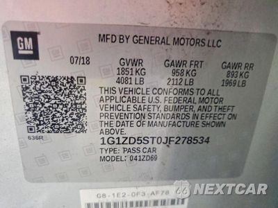 Zdjęcie 12 z 12 samochodu: 2018 CHEVROLET MALIBU LT VIN:1G1ZD5ST0JF278534 - miniatura