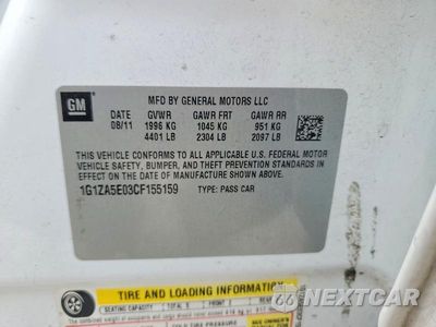 Zdjęcie 12 z 12 samochodu: 2012 CHEVROLET MALIBU LS VIN:1G1ZA5E03CF155159 - miniatura