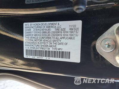 Zdjęcie 13 z 13 samochodu: 2023 HONDA ODYSSEY SPORT-L VIN:5FNRL6H71PB027738 - miniatura