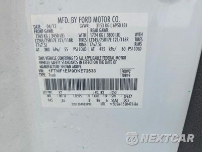 Zdjęcie 13 z 13 samochodu: 2013 FORD F150 VIN:1FTMF1EM9DKE72533 - miniatura