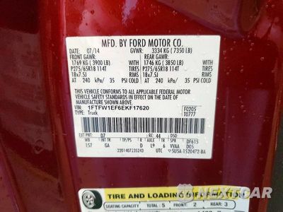 Zdjęcie 13 z 13 samochodu: 2014 FORD F150 SUPERCREW VIN:1FTFW1EF6EKF17620 - miniatura