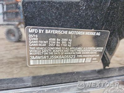 Zdjęcie 12 z 12 samochodu: 2019 BMW 330I VIN:3MW5R1J59K8A05523 - miniatura
