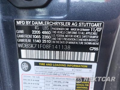 Zdjęcie 13 z 13 samochodu: 2008 MERCEDES-BENZ SL 550 VIN:WDBSK71F08F141138 - miniatura