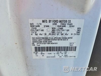 Zdjęcie 12 z 12 samochodu: 2011 FORD F150 SUPER CAB VIN:1FTFX1EF1BFA04101 - miniatura