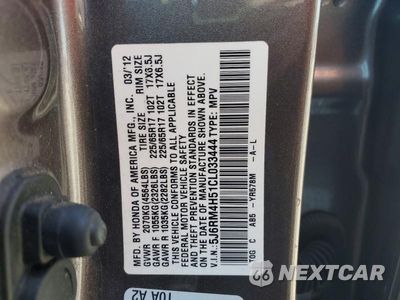 Zdjęcie 13 z 13 samochodu: 2012 HONDA CR-V EX VIN:5J6RM4H51CL033444 - miniatura