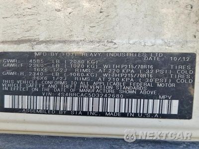 Zdjęcie 13 z 13 samochodu: 2013 SUBARU OUTBACK 2.5I VIN:4S4BRCAC5D3242680 - miniatura