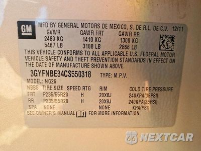 Zdjęcie 13 z 13 samochodu: 2012 CADILLAC SRX PERFORMANCE COLLECTION VIN:3GYFNBE34CS550318 - miniatura