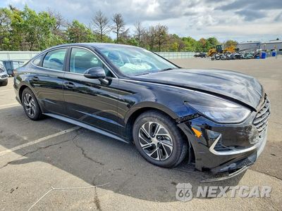 Czwarte zdjęcie samochodu z boku: 2021 HYUNDAI SONATA HYBRID BLUE VIN:KMHL24JJ6MA036194 - miniatura