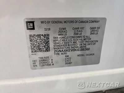 Zdjęcie 13 z 13 samochodu: 2019 CHEVROLET EQUINOX LT VIN:2GNAXKEV0K6188360 - miniatura