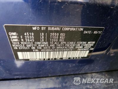 Zdjęcie 12 z 12 samochodu: 2017 SUBARU LEGACY 2.5I PREMIUM VIN:4S3BNAC68H3066872 - miniatura