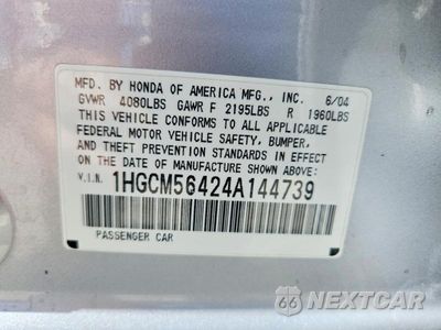 Zdjęcie 12 z 12 samochodu: 2004 HONDA ACCORD LX VIN:1HGCM56424A144739 - miniatura