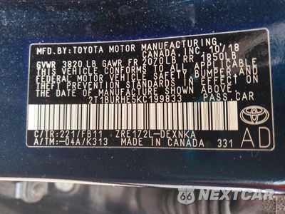 Zdjęcie 13 z 13 samochodu: 2019 TOYOTA COROLLA LE VIN:2T1BURHE5KC199833 - miniatura