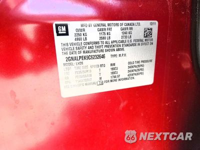 Zdjęcie 13 z 13 samochodu: 2012 CHEVROLET EQUINOX LT VIN:2GNALPEK9C6232646 - miniatura