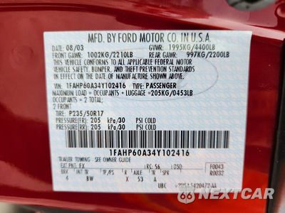 Zdjęcie 13 z 13 samochodu: 2004 FORD THUNDERBIRD VIN:1FAHP60A34Y102416 - miniatura