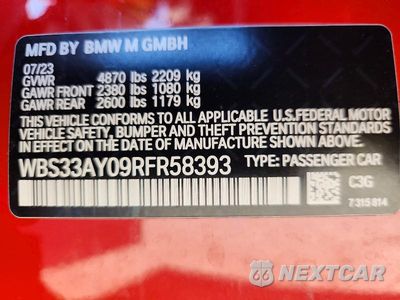 Zdjęcie 12 z 12 samochodu: 2024 BMW M3 COMPETITION VIN:WBS33AY09RFR58393 - miniatura