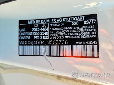 Zdjęcie 12 z 12 samochodu: 2018 MERCEDES-BENZ CLA 250 4MATIC VIN:WDDSJ4GB4JN507708 - miniatura